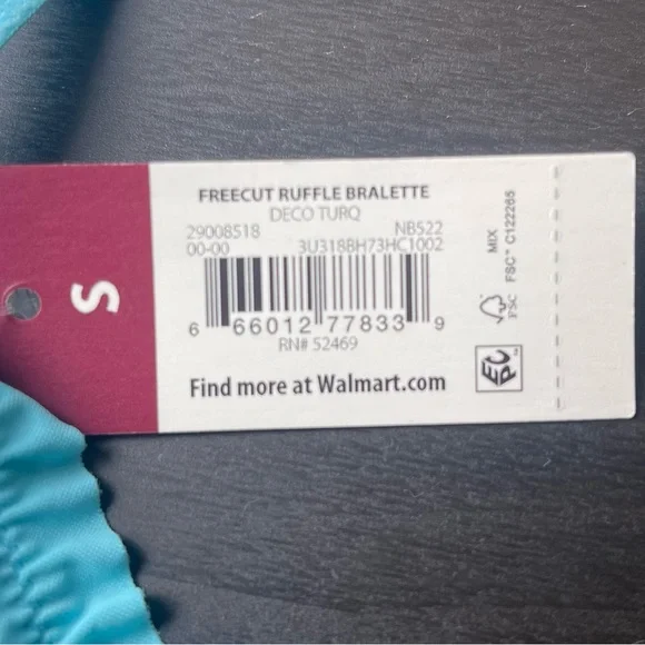 NWT No Boundaries Freecut Ruffle Bralette Turquoise Small - Picture 4 of 4